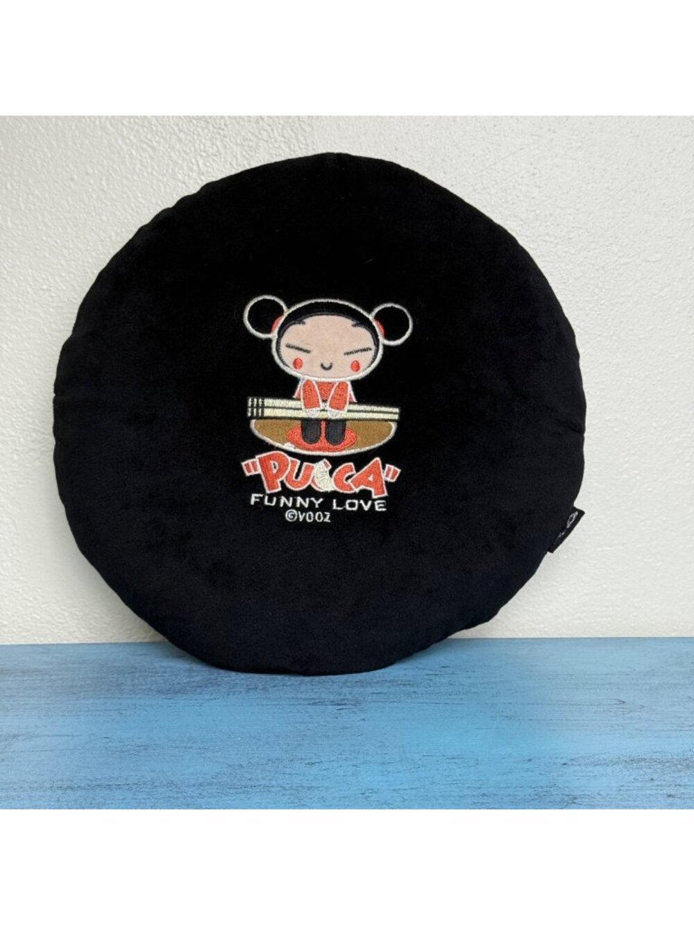 Pucca Funny Love Throw/Travel 10" Black Pillow